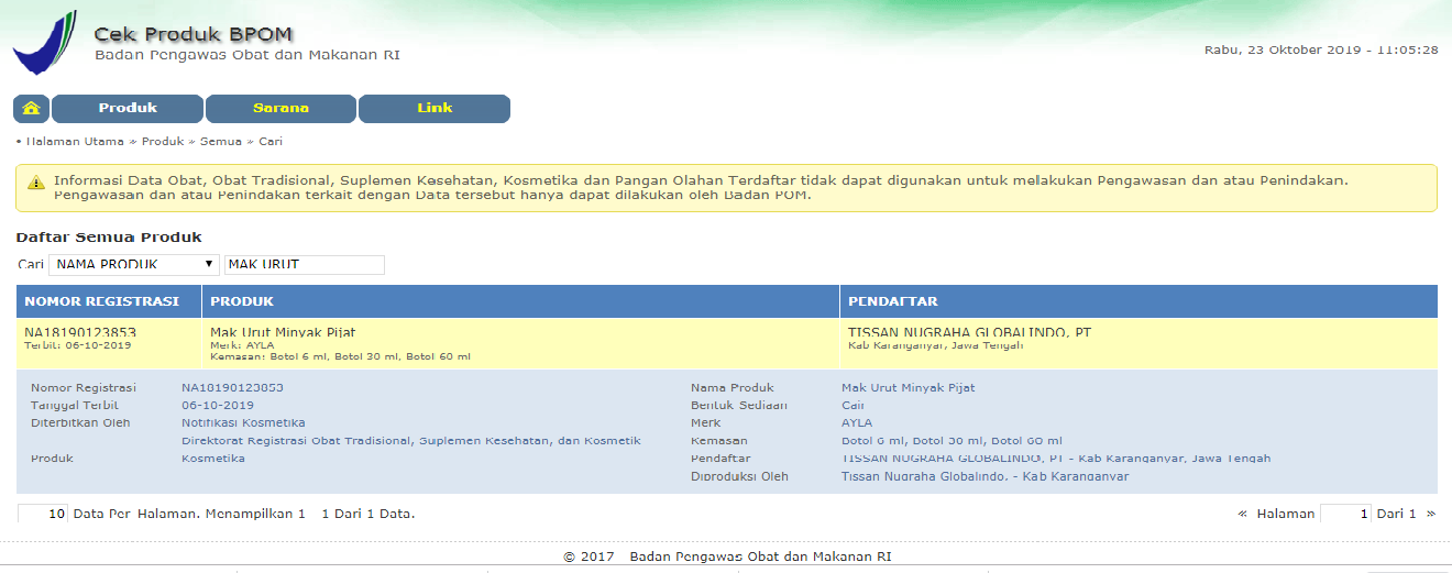 Gambar BPOM MAK URUT NASA asli